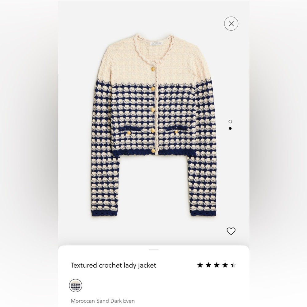 J.Crew textured crocheted lady jacket